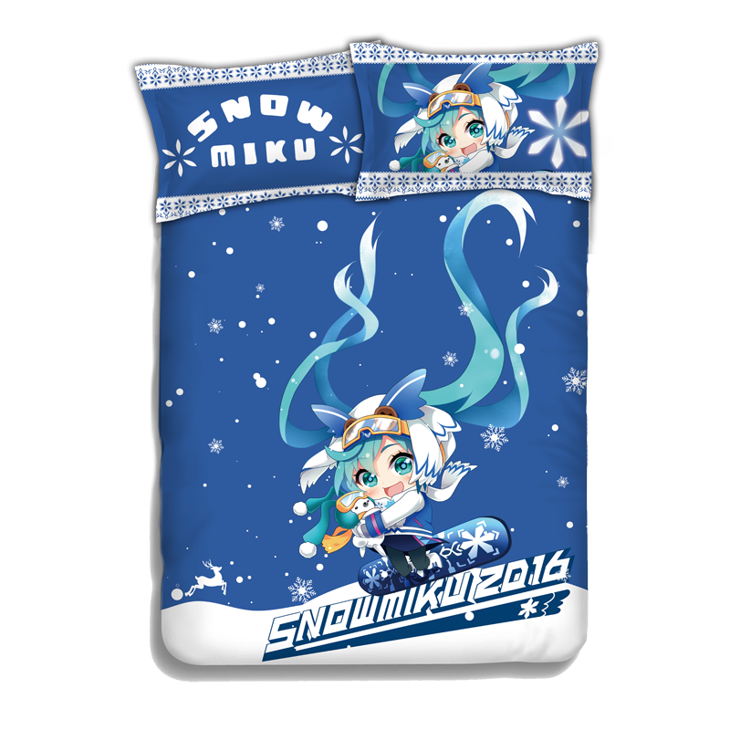 Miku Hatsune - Vocaloid Japanese Anime Bed Blanket Duvet Cover with Pillow Covers